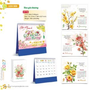 Lịch Để Bàn 2027 HT Mẫu HT78 (18 x 21cm) Quà Tặng Tri Ân Ngành Giáo Dục & Nhà Trường in logo doanh nghiệp quà tặng Tết tại Quà Tặng Giáo Dục VN