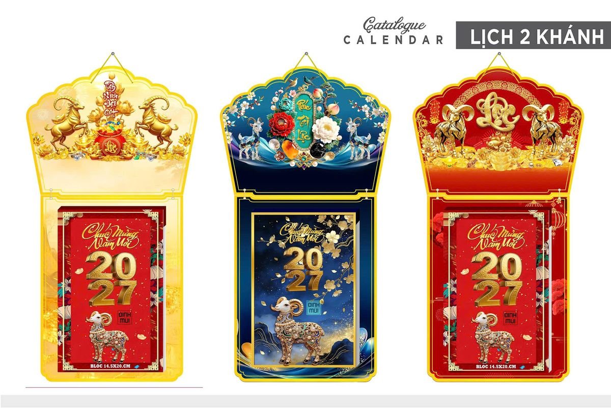 Lịch Khánh Gỗ Lamina 2 Đầu 2027 LM2D_006 - Quà Tặng Giáo Dục