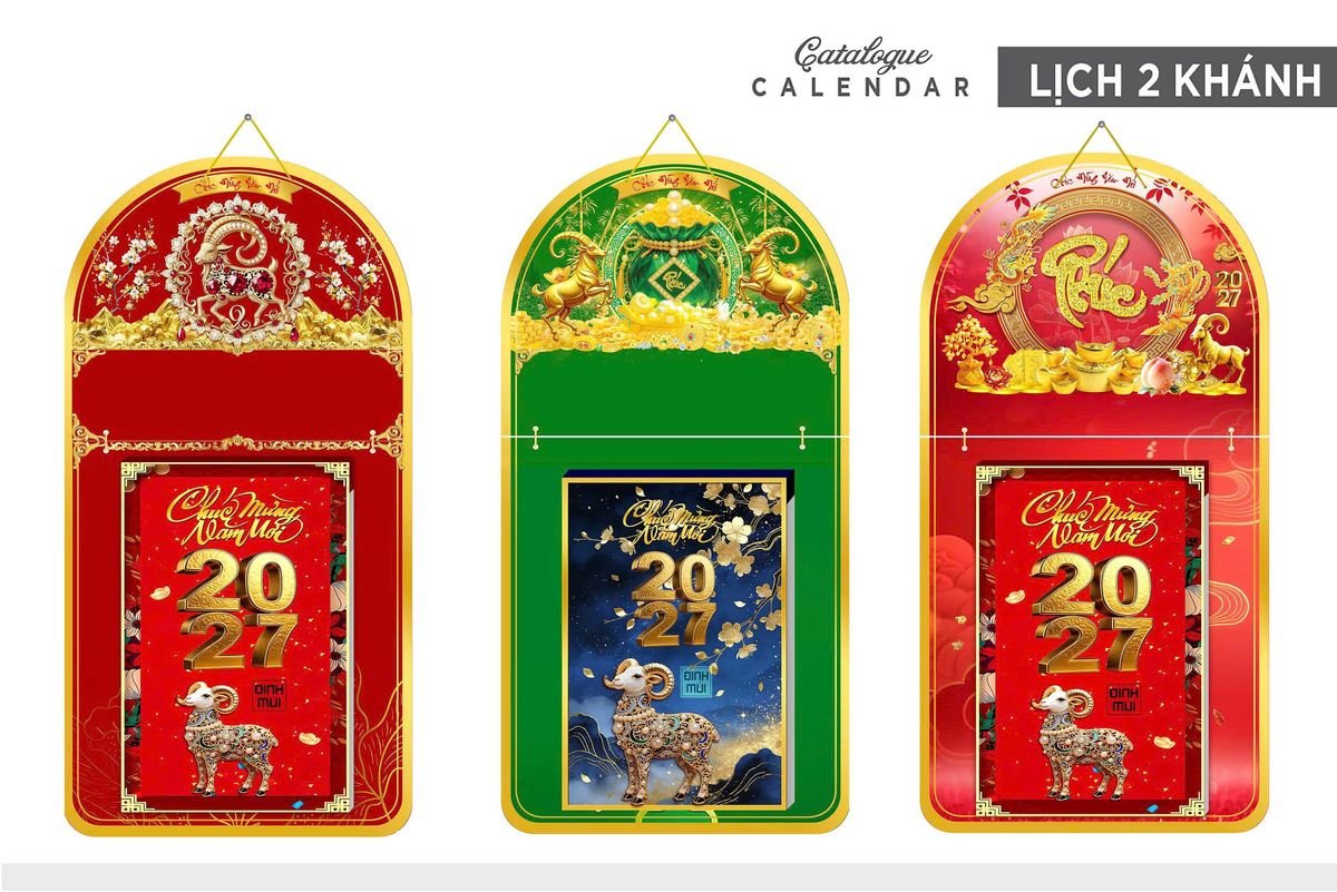 Lịch Khánh Gỗ Lamina 2 Đầu 2027 LM2D_015 - Quà Tặng Giáo Dục
