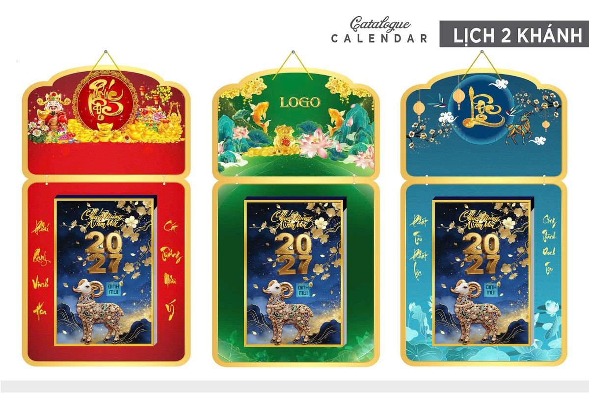 Lịch Khánh Gỗ Lamina 2 Đầu 2027 LM2D_030 - Quà Tặng Giáo Dục
