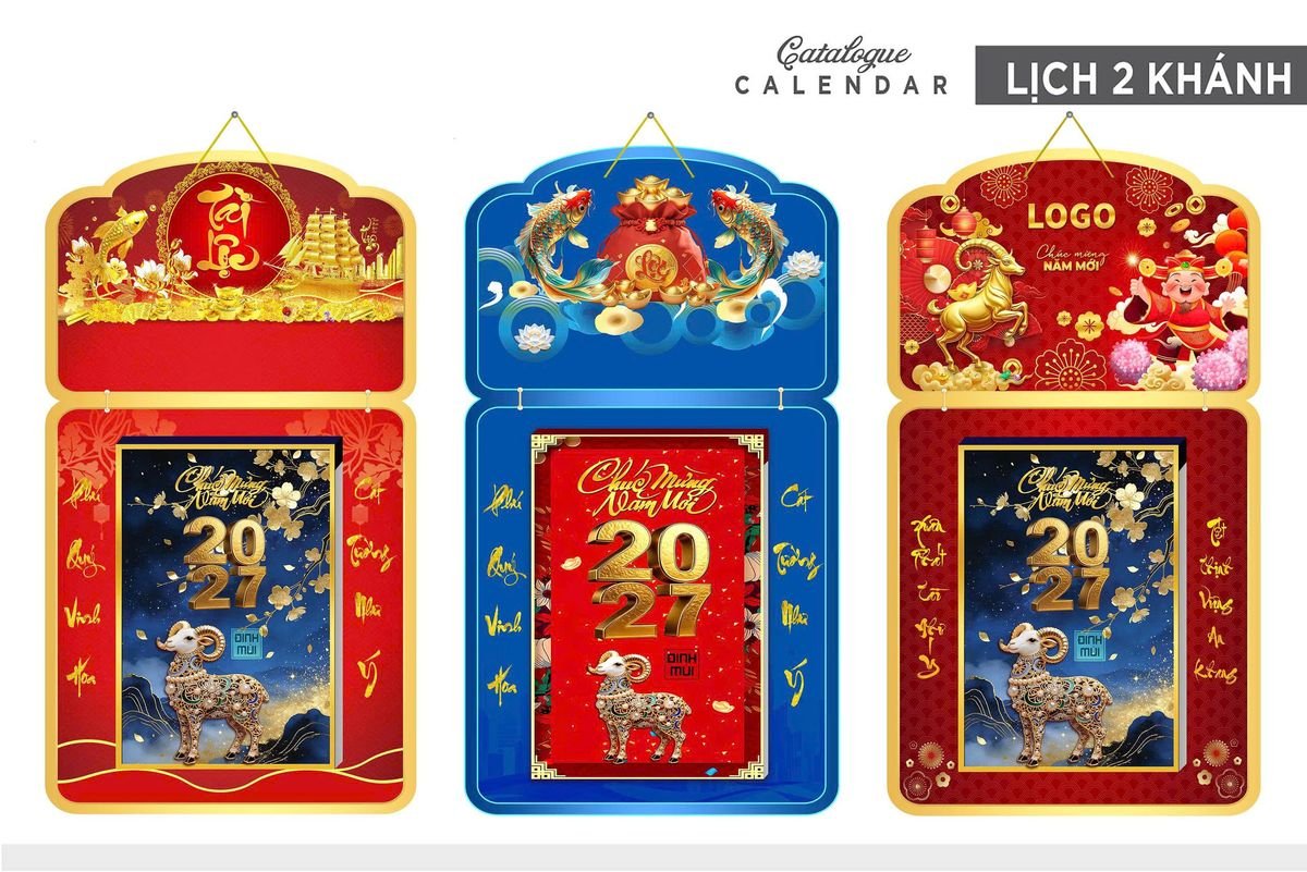 Lịch Khánh Gỗ Lamina 2 Đầu 2027 LM2D_032 - Quà Tặng Giáo Dục