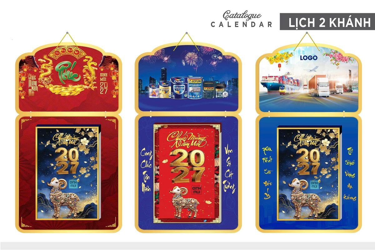 Lịch Khánh Gỗ Lamina 2 Đầu 2027 LM2D_034 - Quà Tặng Giáo Dục