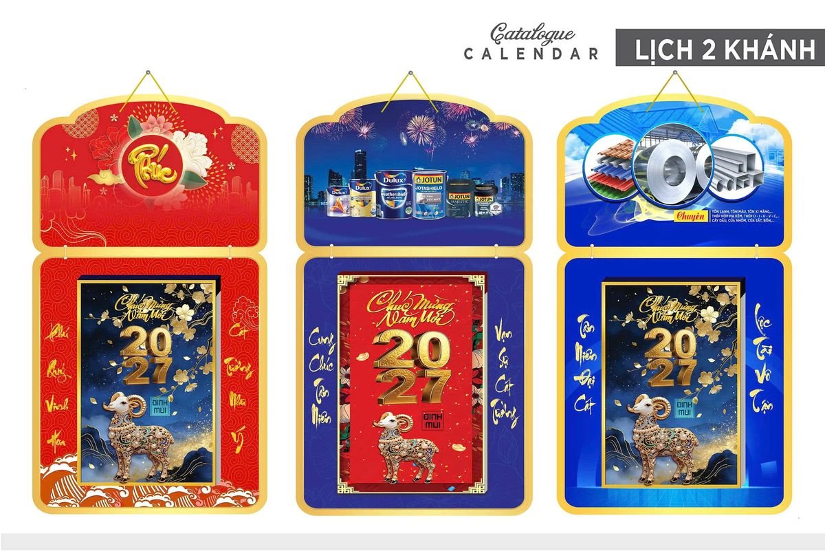 Lịch Khánh Gỗ Lamina 2 Đầu 2027 LM2D_035 - Quà Tặng Giáo Dục