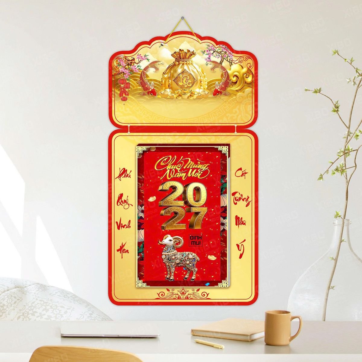 Lịch Khánh Gỗ Lamina 2 Đầu 2027 LM2D_043 - Quà Tặng Giáo Dục