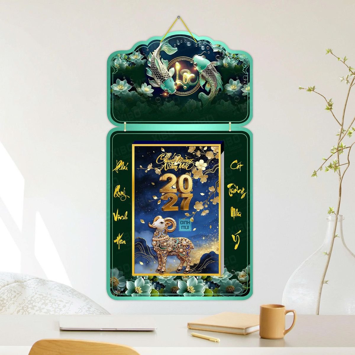 Lịch Khánh Gỗ Lamina 2 Đầu 2027 LM2D_045 - Quà Tặng Giáo Dục