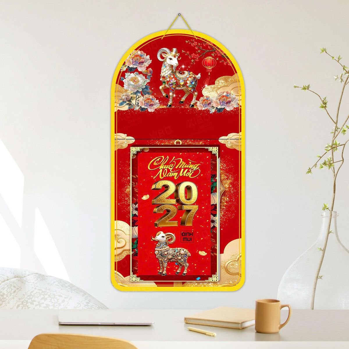 Lịch Khánh Gỗ Lamina 2 Đầu 2027 LM2D_048 - Quà Tặng Giáo Dục