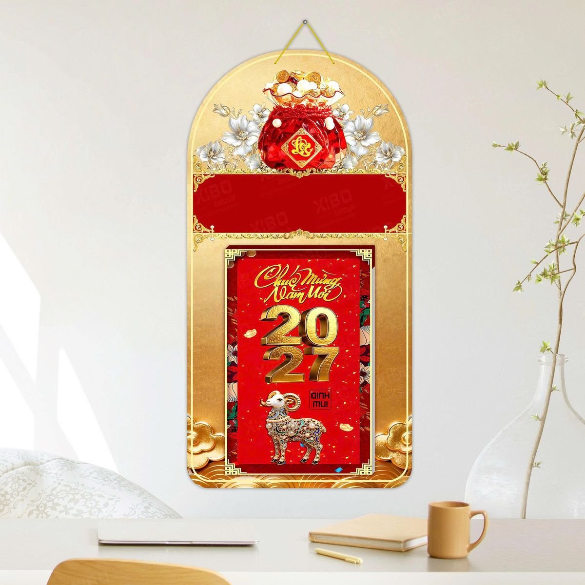 Lịch Khánh Gỗ Lamina 2 Đầu 2027 LM2D_049 - Quà Tặng Giáo Dục