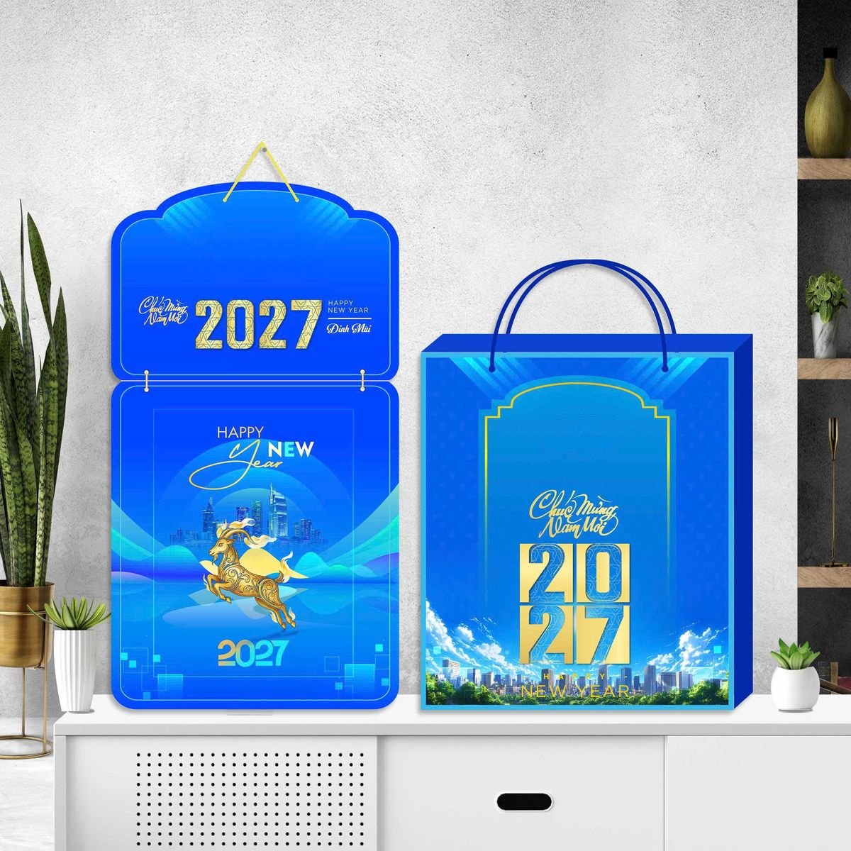 Lịch Khánh Gỗ Lamina 2 Đầu 2027 LM2D_056 - Quà Tặng Giáo Dục