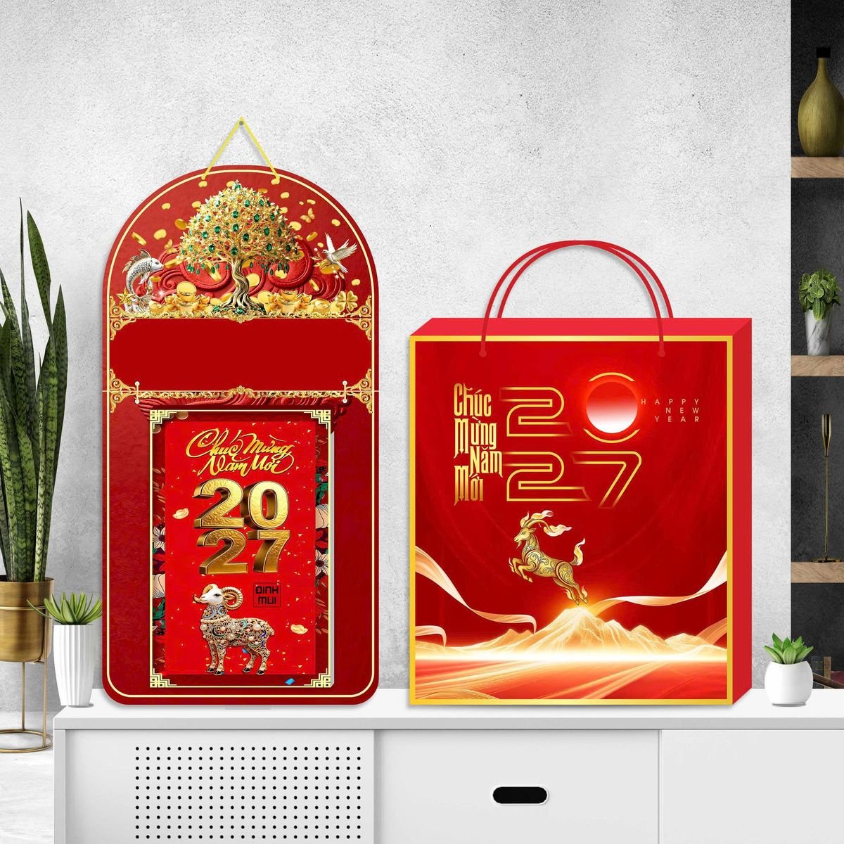 Lịch Khánh Gỗ Lamina 2 Đầu 2027 LM2D_058 - Quà Tặng Giáo Dục