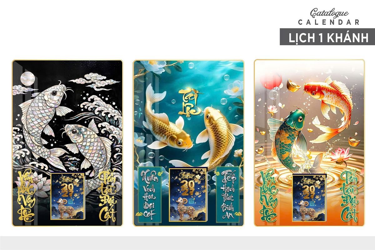 Lịch Gỗ Lamina Cao Cấp 40x60cm 2027 LM406_005 - Quà Tặng Giáo Dục