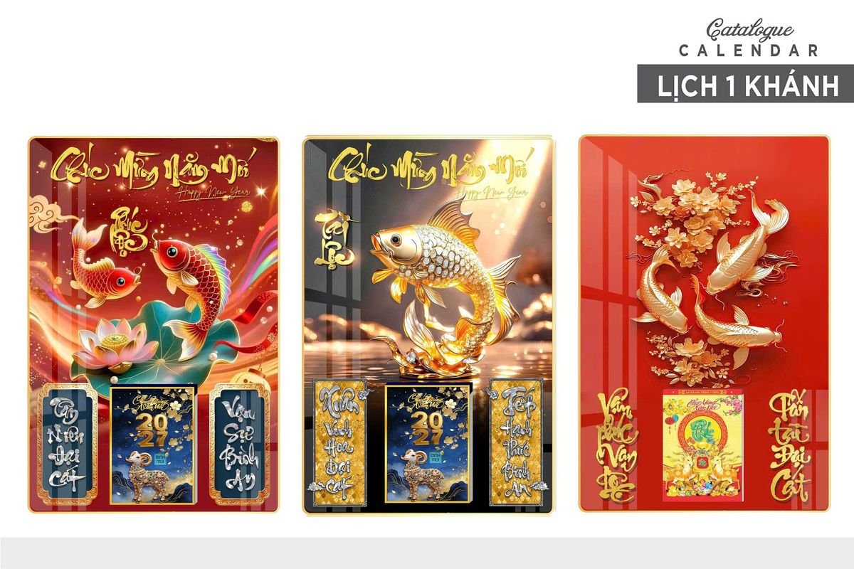 Lịch Gỗ Lamina Cao Cấp 40x60cm 2027 LM406_006 - Quà Tặng Giáo Dục