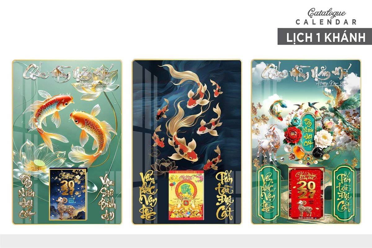Lịch Gỗ Lamina Cao Cấp 40x60cm 2027 LM406_007 - Quà Tặng Giáo Dục