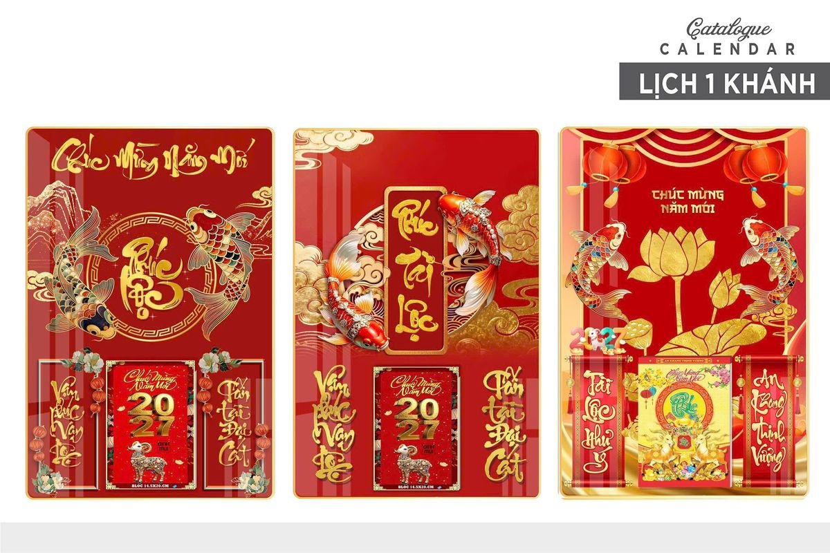 Lịch Gỗ Lamina Cao Cấp 40x60cm 2027 LM406_008 - Quà Tặng Giáo Dục