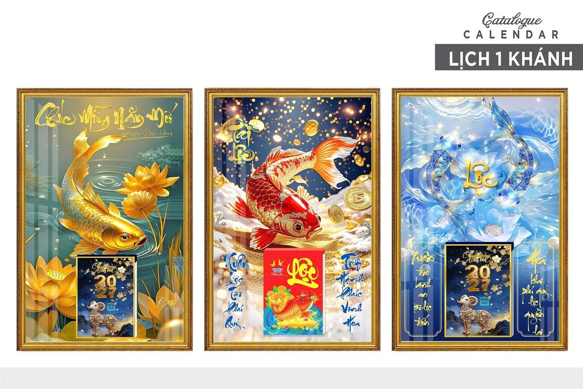 Lịch Gỗ Lamina Cao Cấp 40x60cm 2027 LM406_009 - Quà Tặng Giáo Dục
