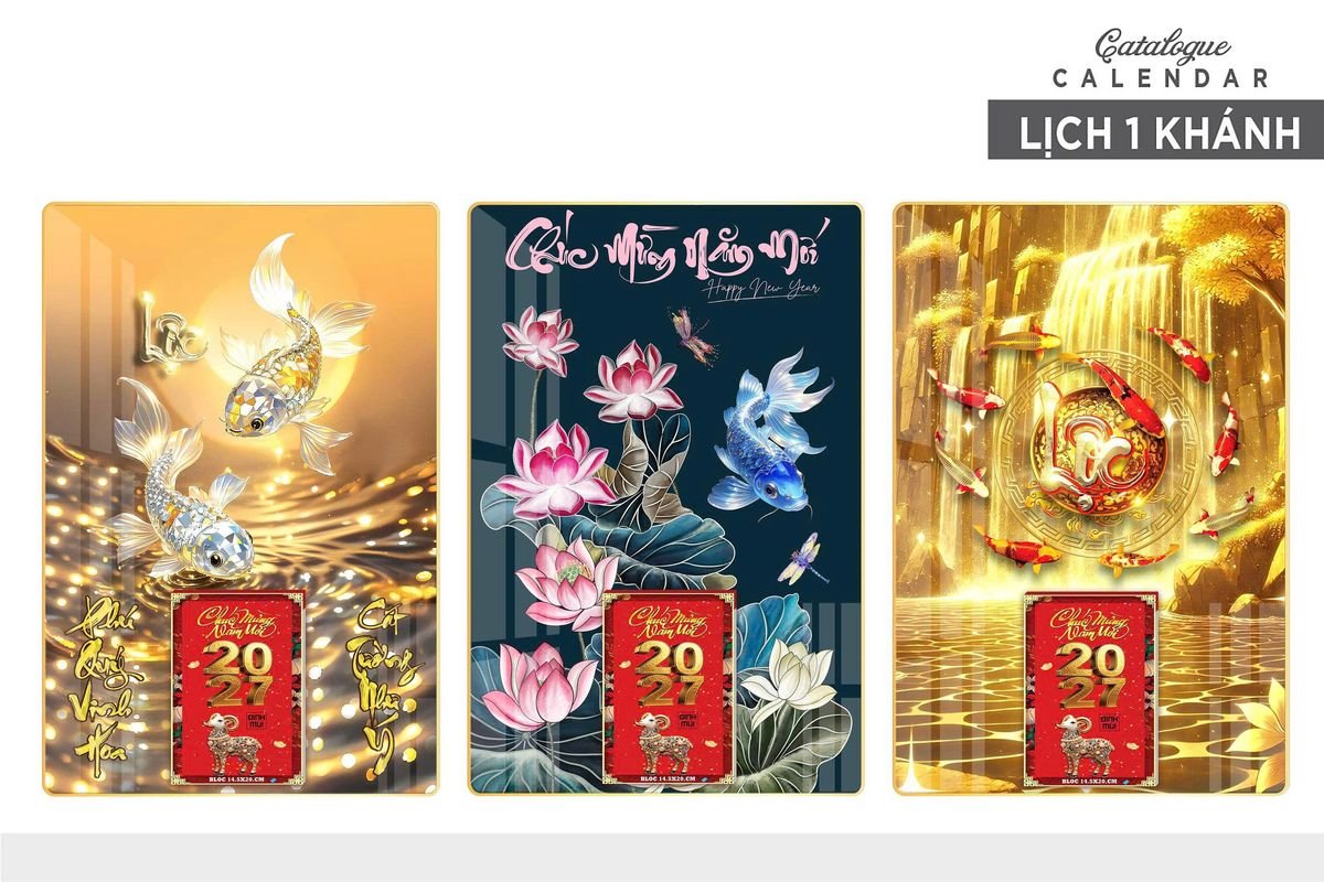 Lịch Gỗ Lamina Cao Cấp 40x60cm 2027 LM406_011 - Quà Tặng Giáo Dục