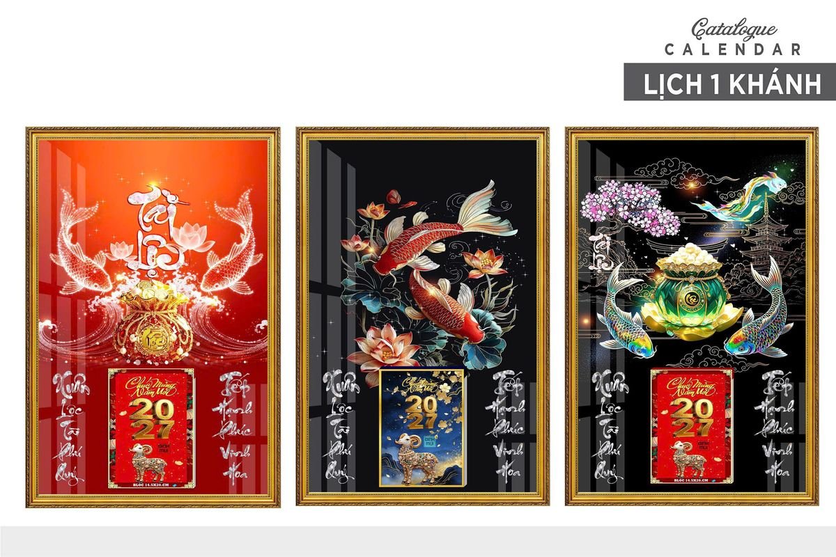 Lịch Gỗ Lamina Cao Cấp 40x60cm 2027 LM406_012 - Quà Tặng Giáo Dục
