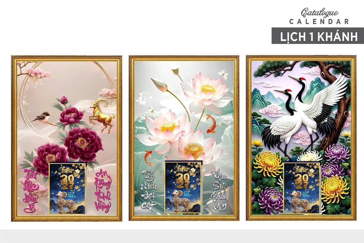Lịch Gỗ Lamina Cao Cấp 40x60cm 2027 LM406_013 - Quà Tặng Giáo Dục