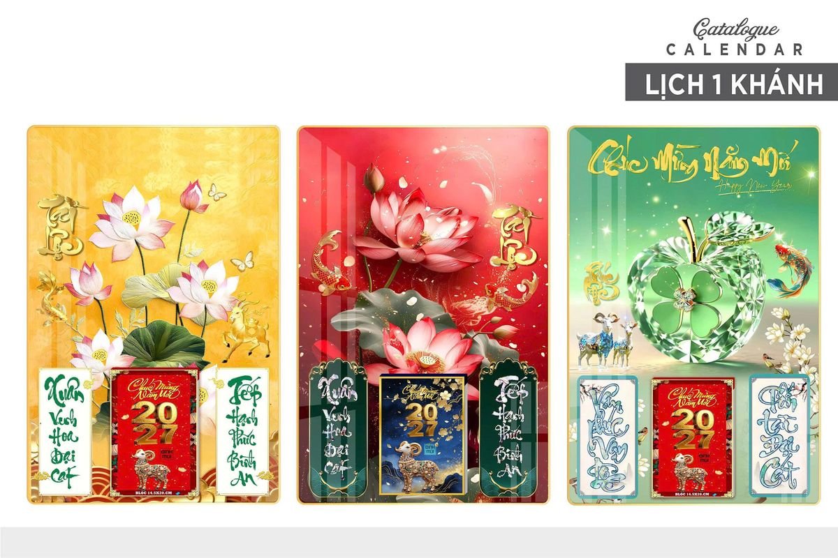 Lịch Gỗ Lamina Cao Cấp 40x60cm 2027 LM406_015 - Quà Tặng Giáo Dục