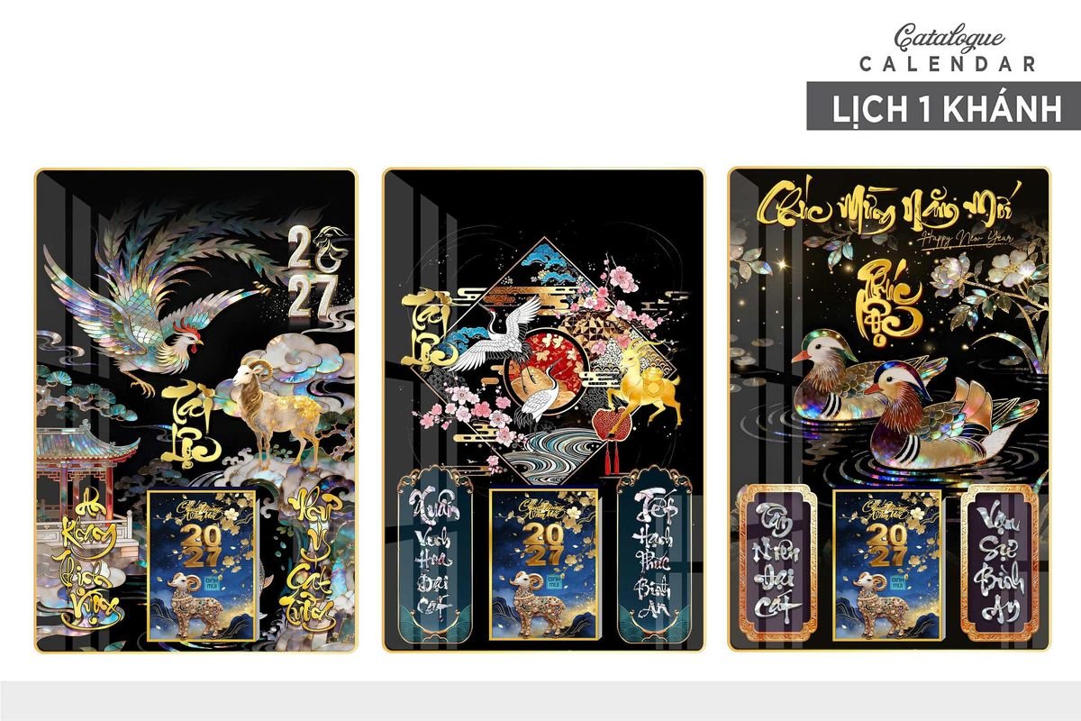 Lịch Gỗ Lamina Cao Cấp 40x60cm 2027 LM406_017 - Quà Tặng Giáo Dục