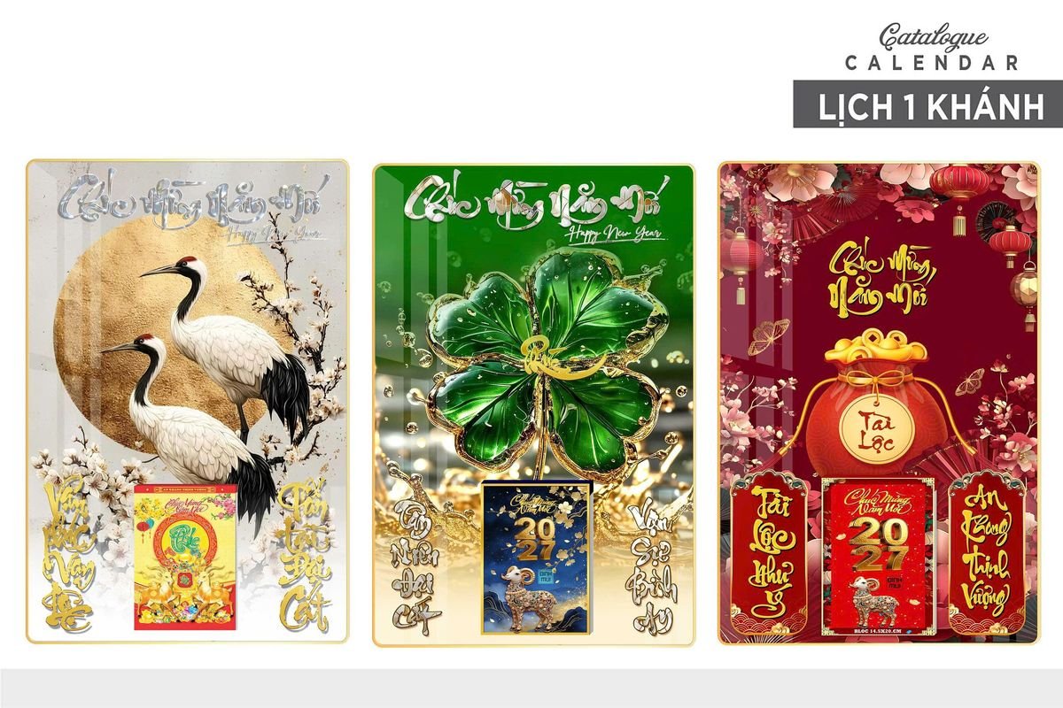 Lịch Gỗ Lamina Cao Cấp 40x60cm 2027 LM406_018 - Quà Tặng Giáo Dục