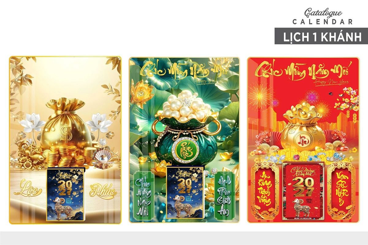 Lịch Gỗ Lamina Cao Cấp 40x60cm 2027 LM406_019 - Quà Tặng Giáo Dục
