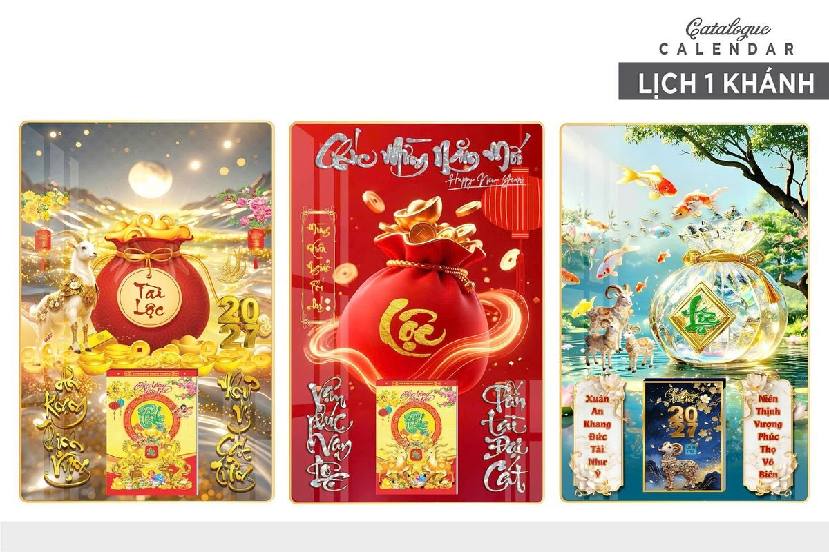 Lịch Gỗ Lamina Cao Cấp 40x60cm 2027 LM406_020 - Quà Tặng Giáo Dục