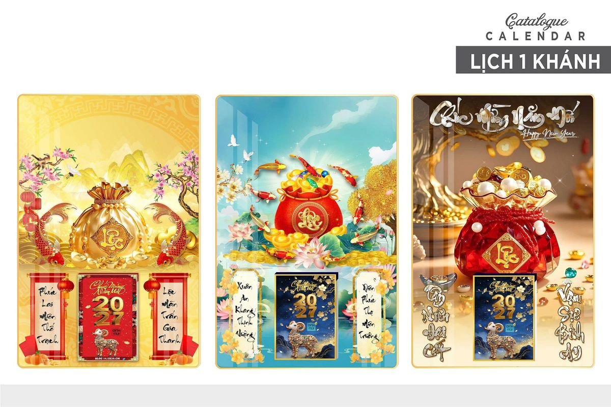 Lịch Gỗ Lamina Cao Cấp 40x60cm 2027 LM406_028 - Quà Tặng Giáo Dục