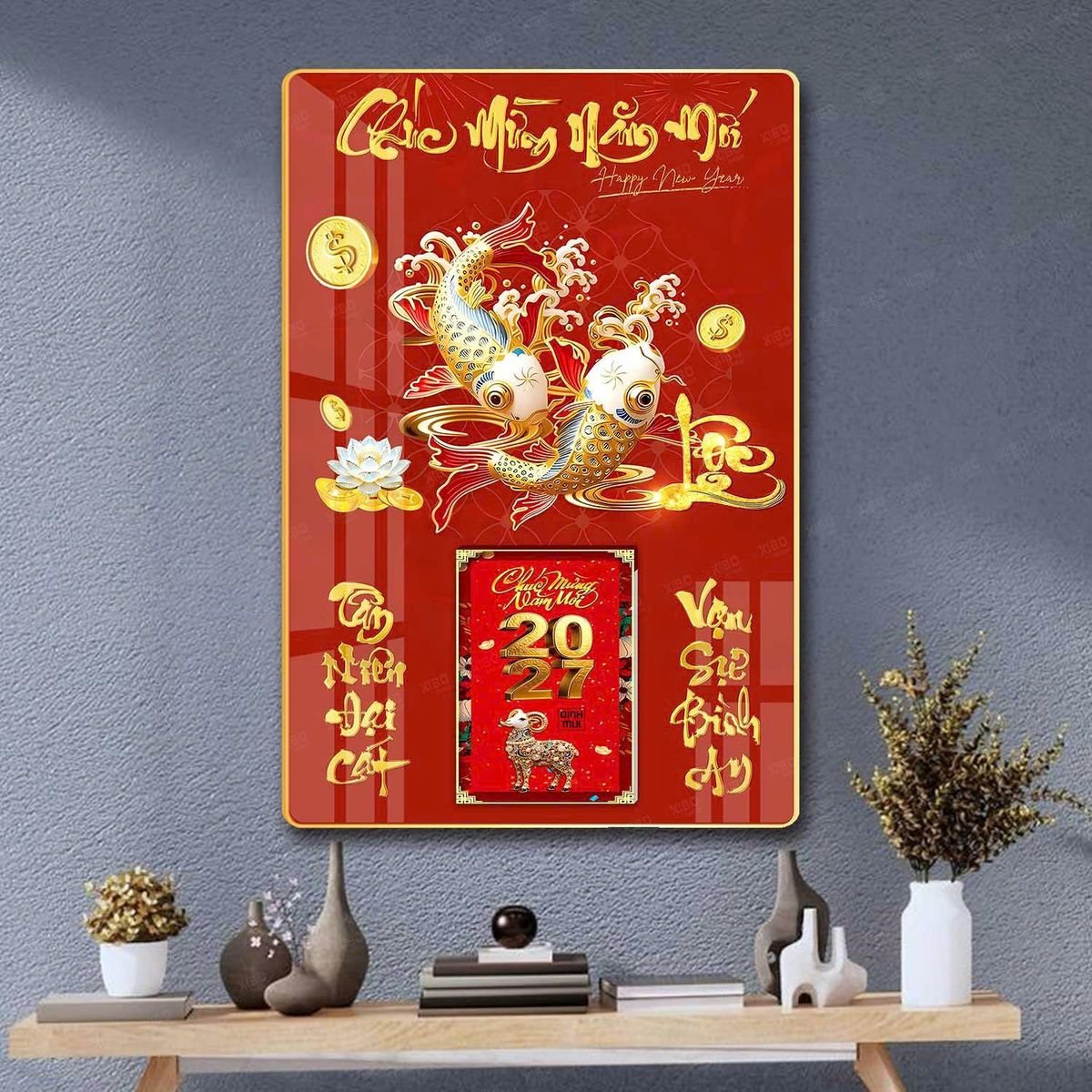 Lịch Gỗ Lamina Cao Cấp 40x60cm 2027 LM406_036 - Quà Tặng Giáo Dục