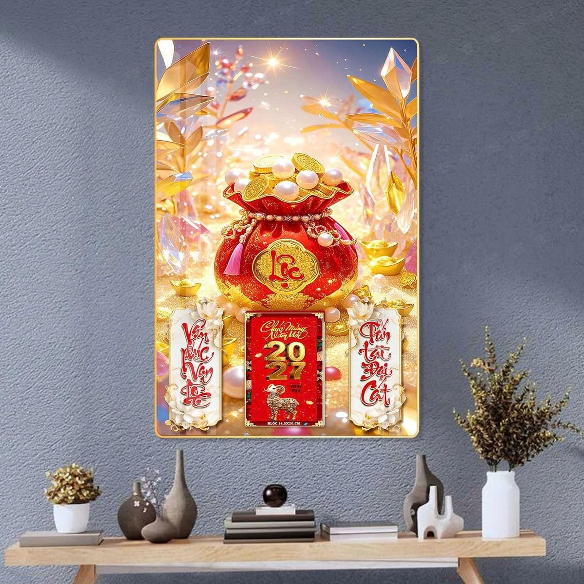 Lịch Gỗ Lamina Cao Cấp 40x60cm 2027 LM406_038 - Quà Tặng Giáo Dục