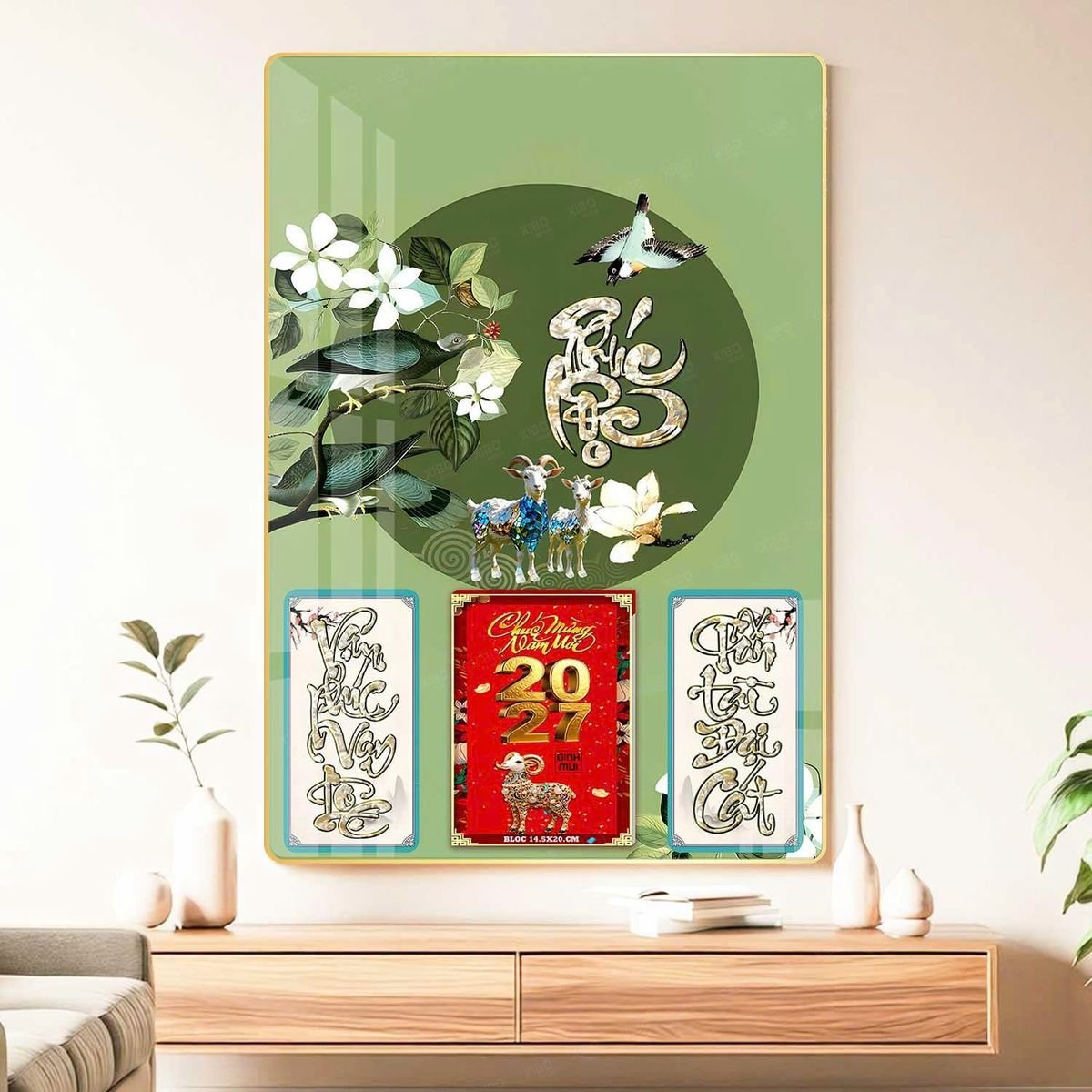 Lịch Gỗ Lamina Cao Cấp 40x60cm 2027 LM406_048 - Quà Tặng Giáo Dục