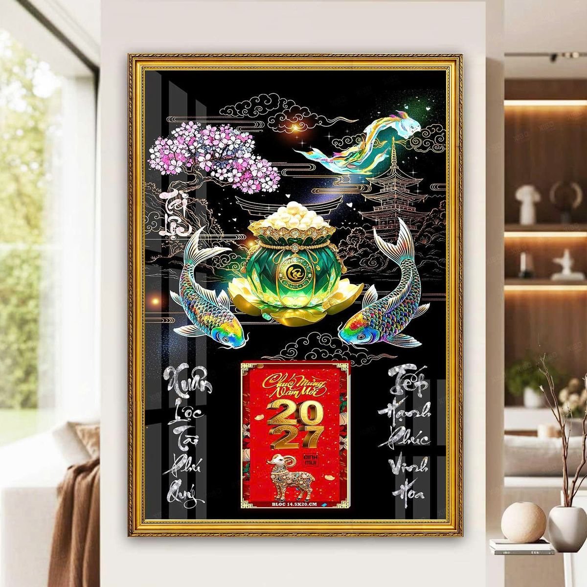 Lịch Gỗ Lamina Cao Cấp 40x60cm 2027 LM406_055 - Quà Tặng Giáo Dục