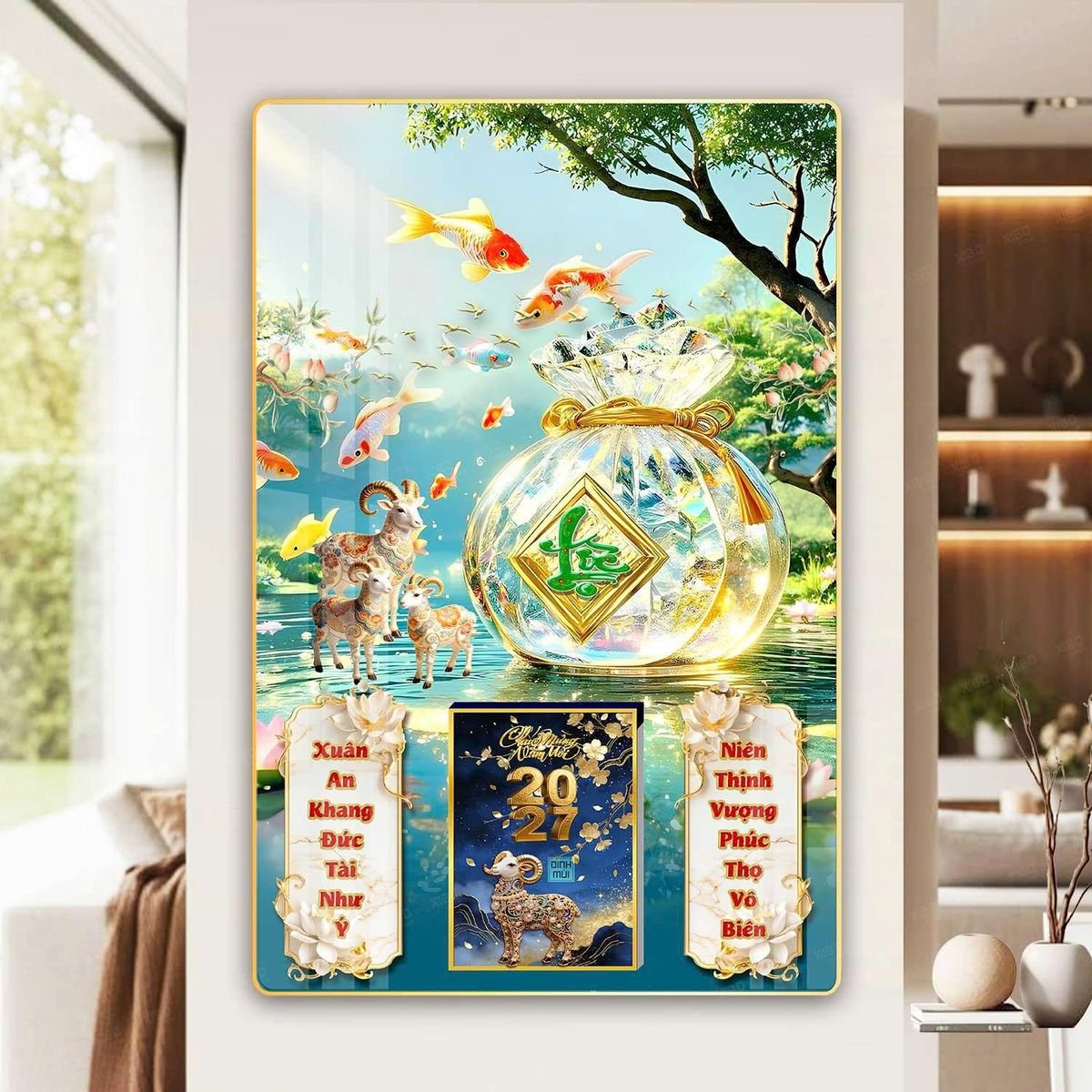 Lịch Gỗ Lamina Cao Cấp 40x60cm 2027 LM406_056 - Quà Tặng Giáo Dục