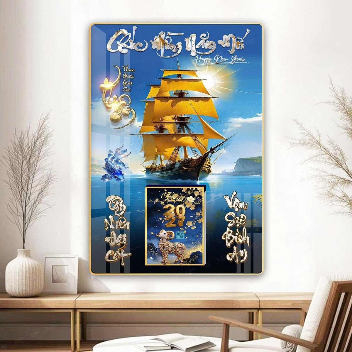 Lịch Gỗ Lamina Cao Cấp 40x60cm 2027 LM406_064 - Quà Tặng Giáo Dục