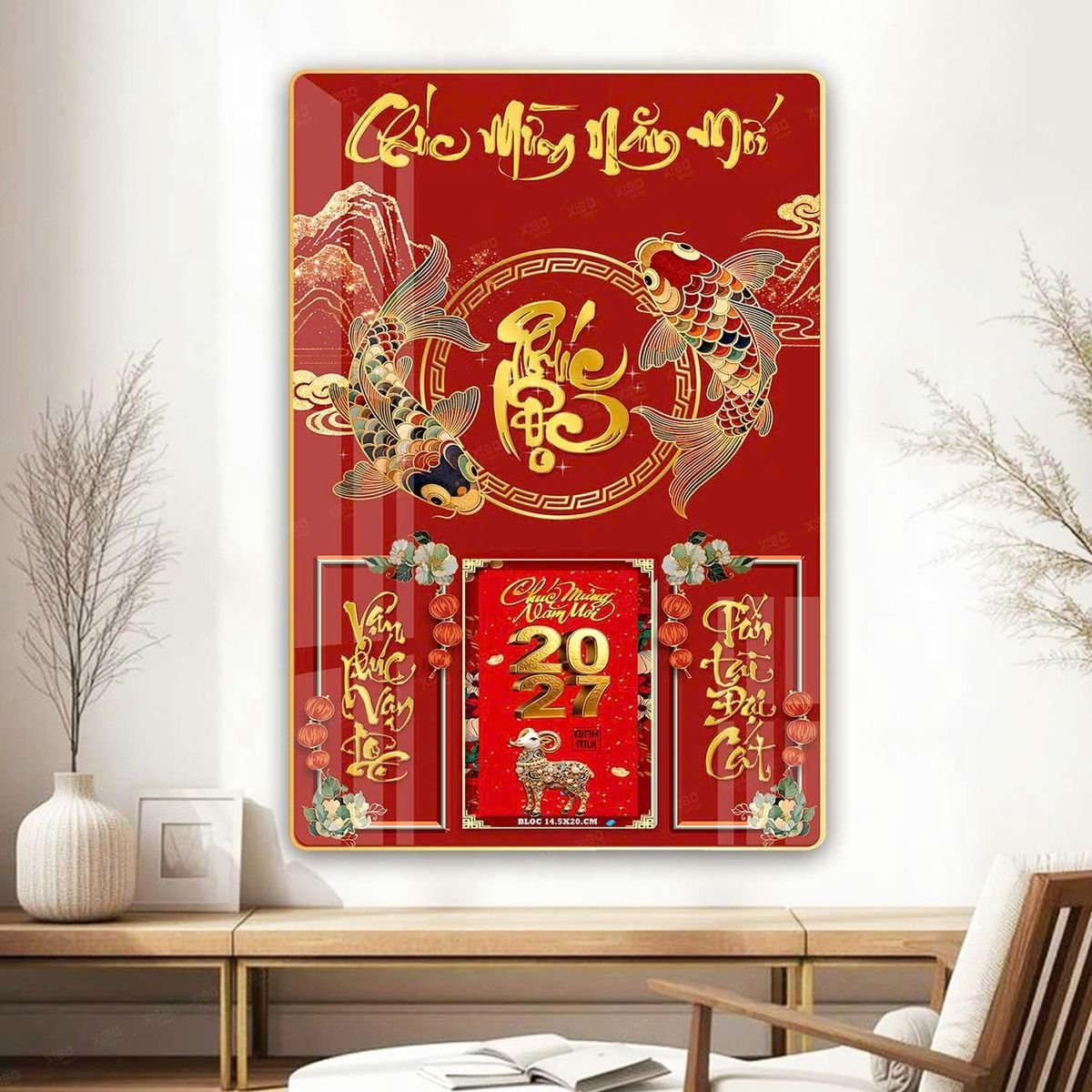 Lịch Gỗ Lamina Cao Cấp 40x60cm 2027 LM406_065 - Quà Tặng Giáo Dục