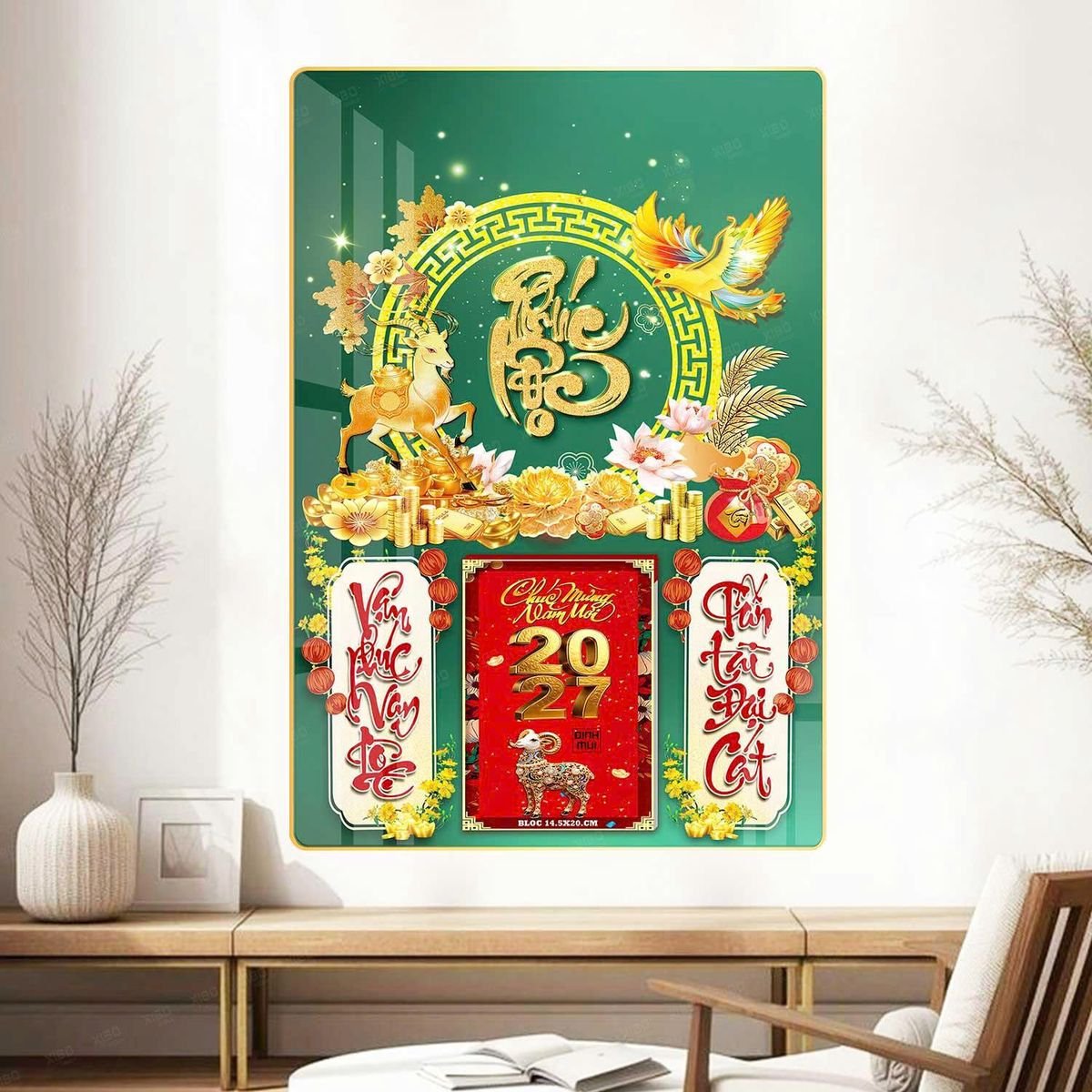 Lịch Gỗ Lamina Cao Cấp 40x60cm 2027 LM406_066 - Quà Tặng Giáo Dục