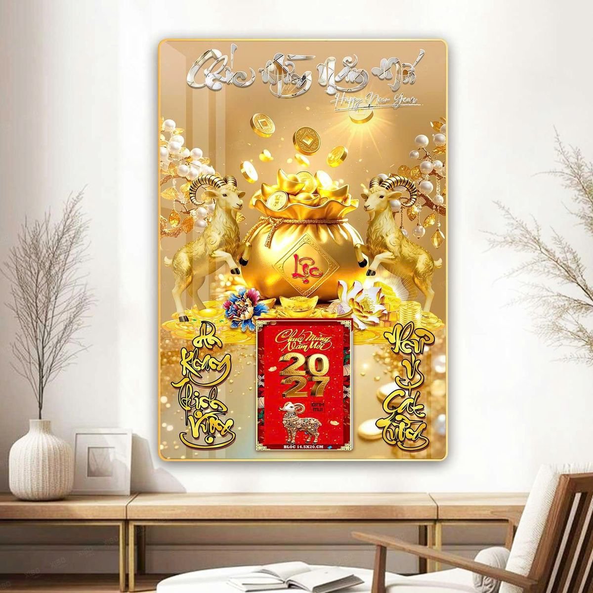 Lịch Gỗ Lamina Cao Cấp 40x60cm 2027 LM406_067 - Quà Tặng Giáo Dục