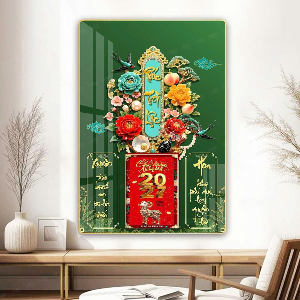 Lịch Gỗ Lamina Cao Cấp 40x60cm 2027 LM406_068 - Quà Tặng Giáo Dục