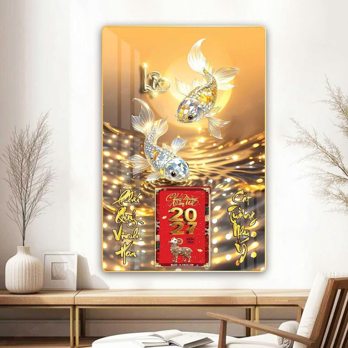 Lịch Gỗ Lamina Cao Cấp 40x60cm 2027 LM406_069 - Quà Tặng Giáo Dục