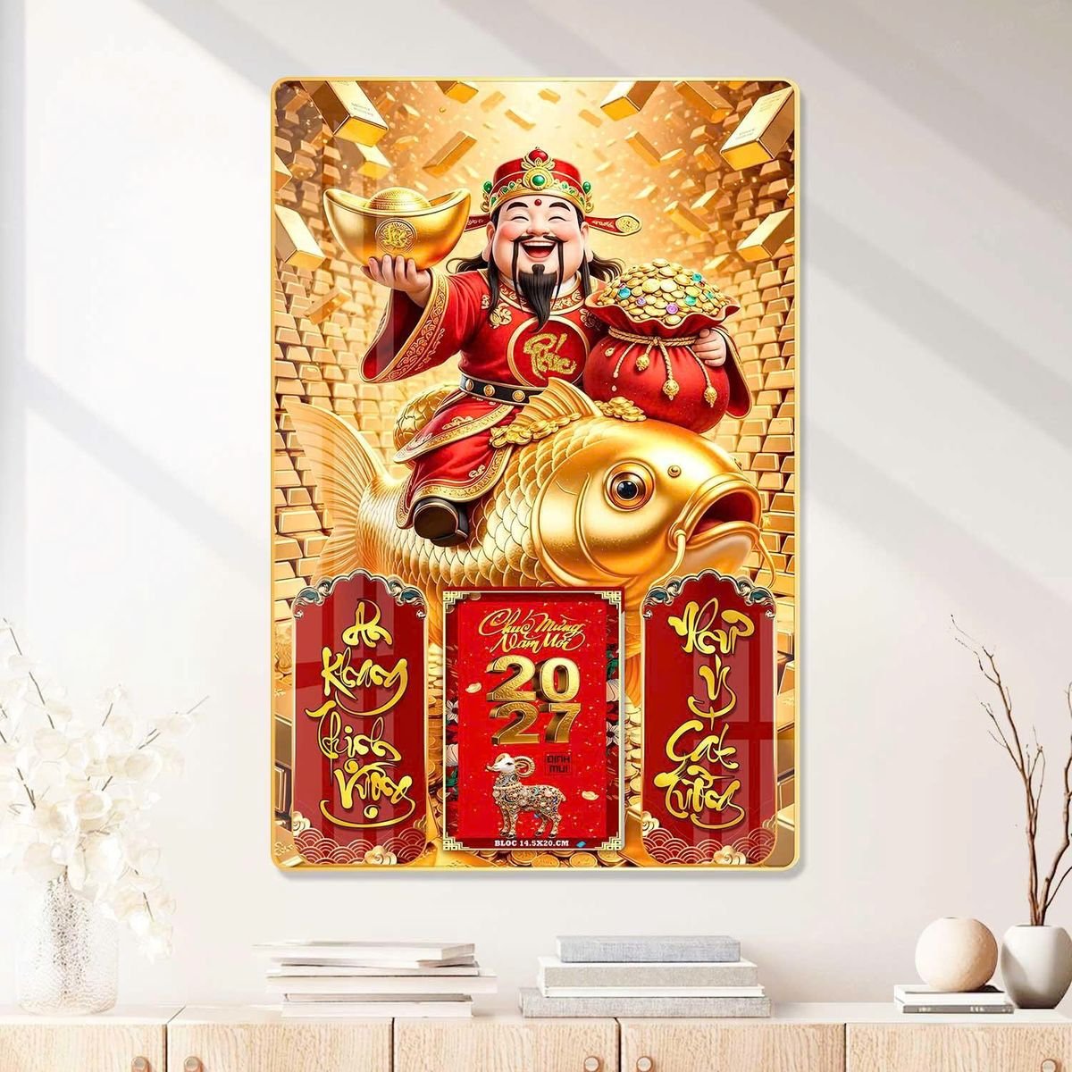 Lịch Gỗ Lamina Cao Cấp 40x60cm 2027 LM406_079 - Quà Tặng Giáo Dục
