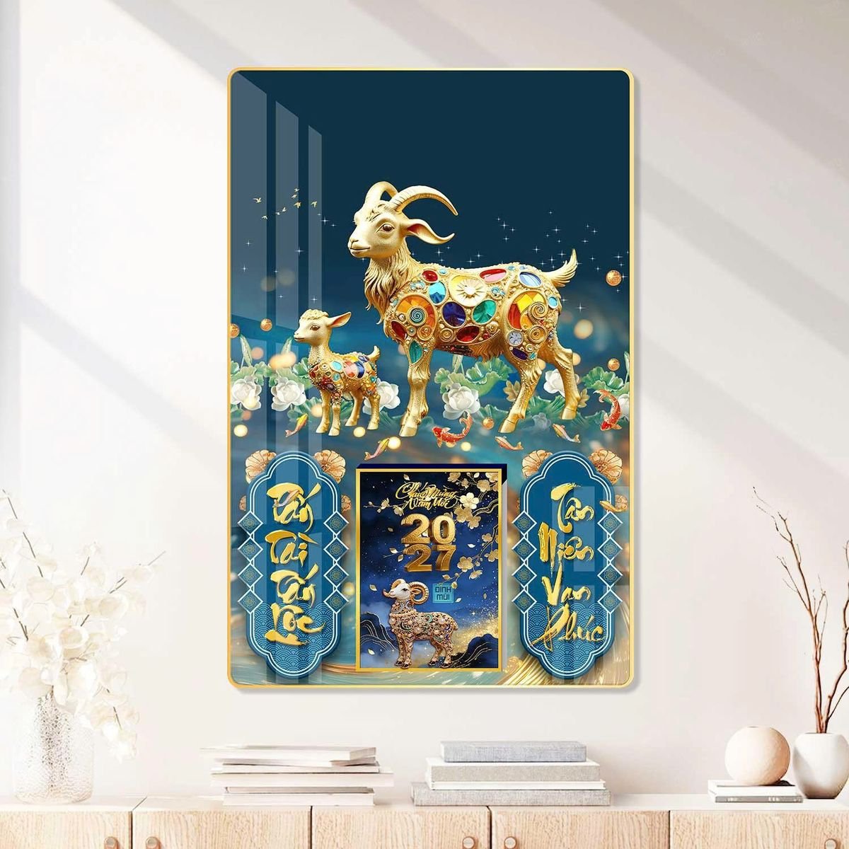 Lịch Gỗ Lamina Cao Cấp 40x60cm 2027 LM406_084 - Quà Tặng Giáo Dục