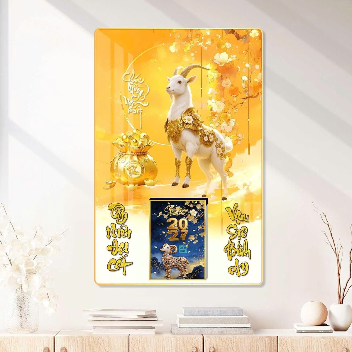Lịch Gỗ Lamina Cao Cấp 40x60cm 2027 LM406_086 - Quà Tặng Giáo Dục