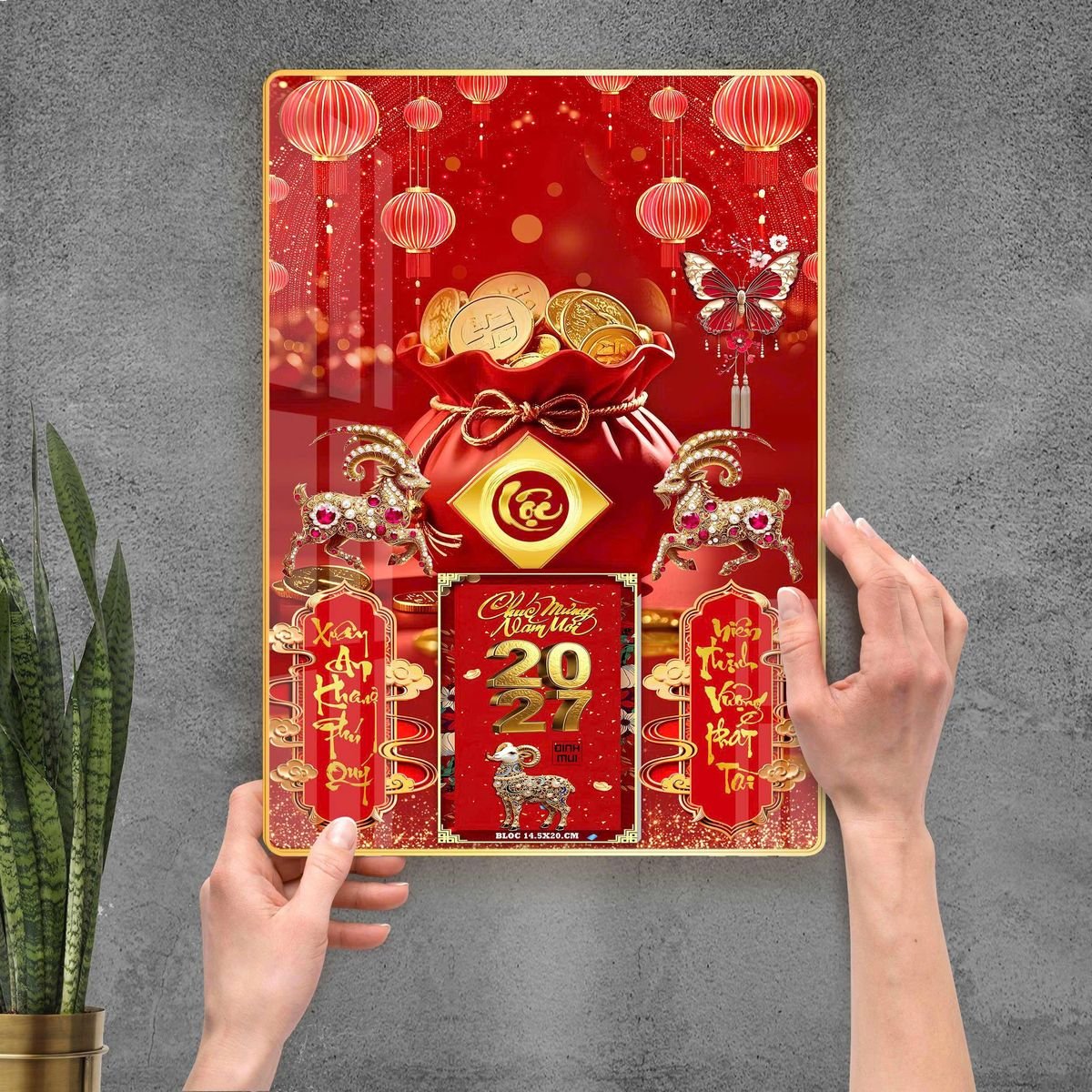 Lịch Gỗ Lamina Cao Cấp 40x60cm 2027 LM406_097 - Quà Tặng Giáo Dục