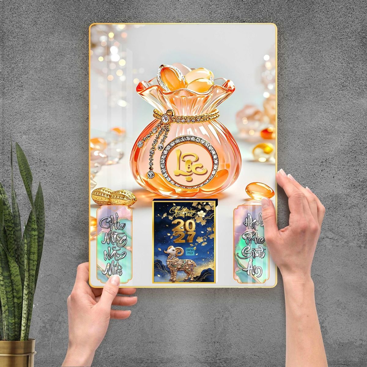 Lịch Gỗ Lamina Cao Cấp 40x60cm 2027 LM406_100 - Quà Tặng Giáo Dục
