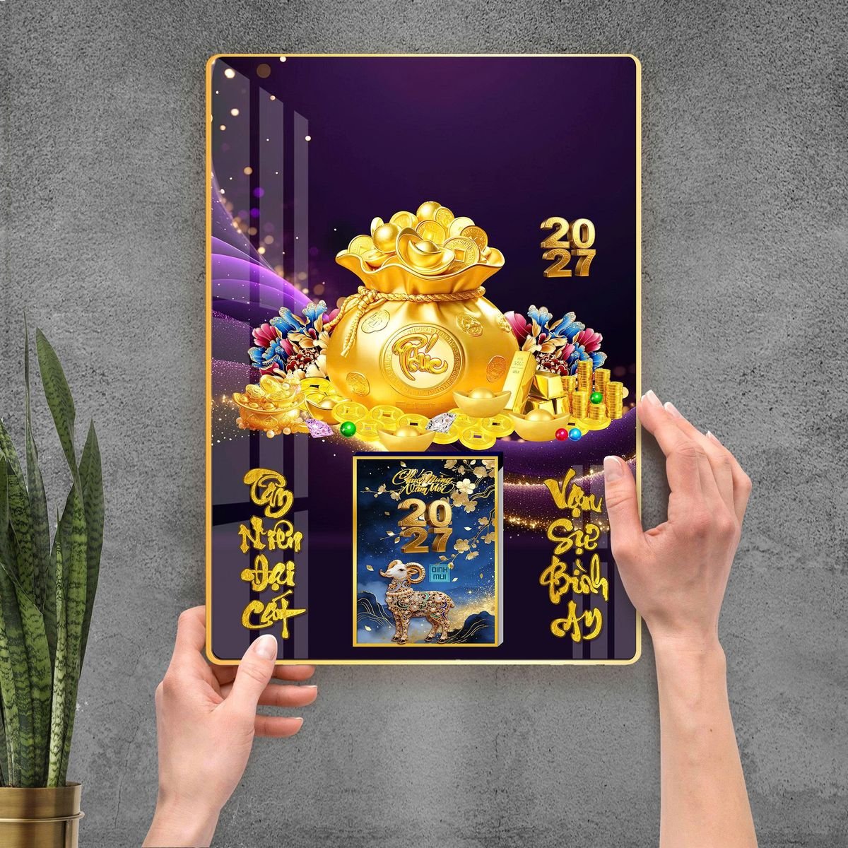 Lịch Gỗ Lamina Cao Cấp 40x60cm 2027 LM406_109 - Quà Tặng Giáo Dục