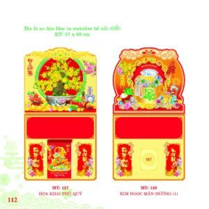 Bìa Lò Xo Dán Bloc 2027 MT Mẫu MT137 - Kim Ngọc Mãn Đường (37 x 68cm) Quà Tặng Tri Ân Ngành Giáo Dục & Nhà Trường in logo doanh nghiệp quà tặng Tết tại Quà Tặng Giáo Dục VN