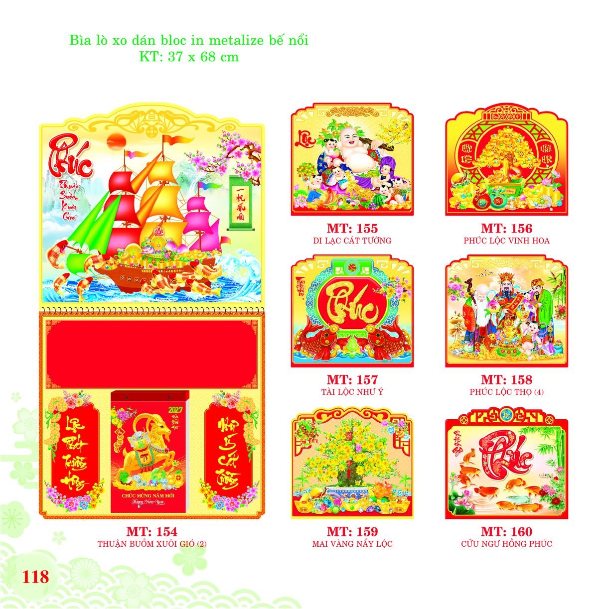 Bìa Lò Xo Dán Bloc 2027 MT Mẫu MT155 (37 x 68cm) Quà Tặng Tri Ân Ngành Giáo Dục & Nhà Trường Bìa Lò Xo Dán Bloc 2027 MT Mẫu MT155 (37 x 68cm) Quà Tặng Tri Ân Ngành Giáo Dục & Nhà Trường in logo doanh nghiệp quà tặng Tết tại Quà Tặng Giáo Dục VN
