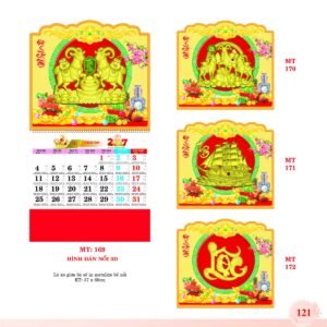 Lịch Treo Tường Lò Xo 2027 MT Mẫu MT172 (37 x 68cm) Quà Tặng Tri Ân Ngành Giáo Dục & Nhà Trường in logo doanh nghiệp quà tặng Tết tại Quà Tặng Giáo Dục VN
