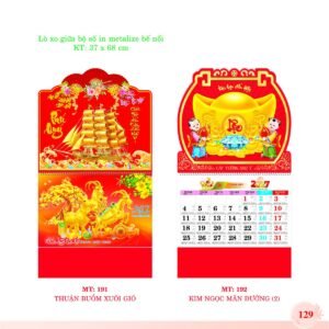 Lịch Treo Tường Lò Xo 2027 MT Mẫu MT191 - Cát Tường Như Ý (37 x 68cm) Quà Tặng Tri Ân Ngành Giáo Dục & Nhà Trường in logo doanh nghiệp quà tặng Tết tại Quà Tặng Giáo Dục VN