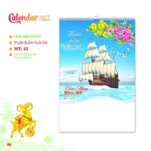 Lịch Treo Tường Lò Xo 2027 MT Mẫu MT23 - Thuận Buồm Xuôi Gió (40 x 60cm) Quà Tặng Tri Ân Ngành Giáo Dục & Nhà Trường in logo doanh nghiệp quà tặng Tết tại Quà Tặng Giáo Dục VN