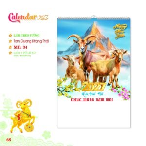 Lịch Treo Tường Lò Xo 2027 MT Mẫu MT34 (40 x 60cm) Quà Tặng Tri Ân Ngành Giáo Dục & Nhà Trường in logo doanh nghiệp quà tặng Tết tại Quà Tặng Giáo Dục VN